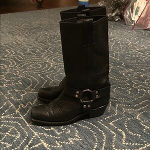 Black Leather Cowboy Boots